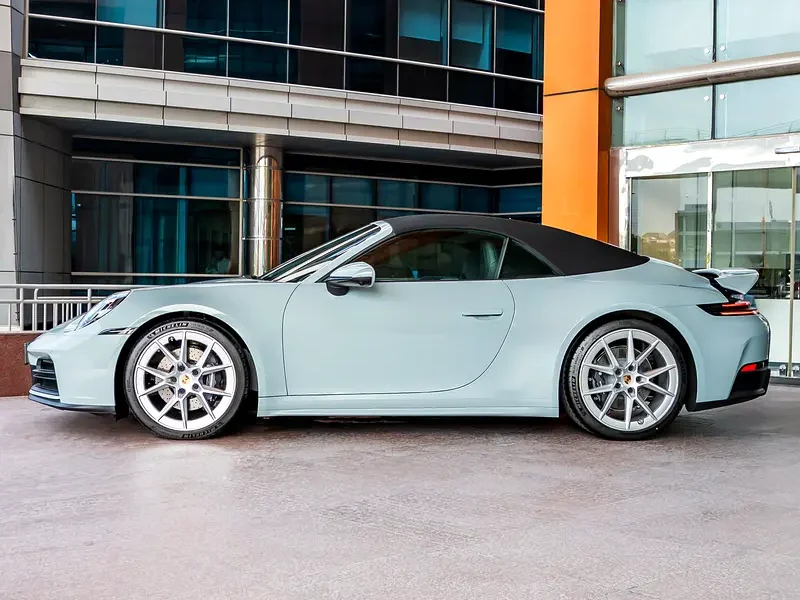 2025 Porsche 911 Carrera 3.0l Twin Turbo 6 Cylinders Engine Green Black Soft Top Convertible