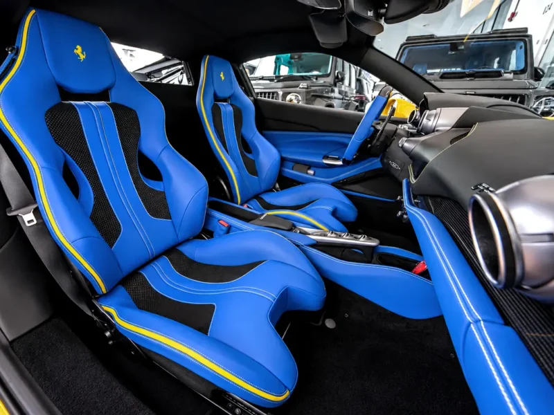 2021 Ferrari F8 Tributo 8 Cylinders Petrol Engine Yellow Blue Coupe FULL CARBON FIBER