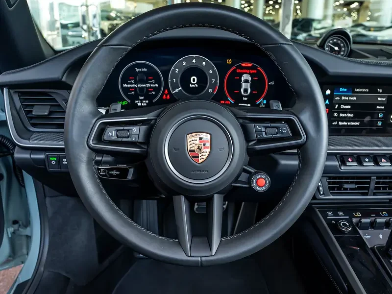 2025 Porsche 911 Carrera 3.0l Twin Turbo 6 Cylinders Engine Green Black Soft Top Convertible
