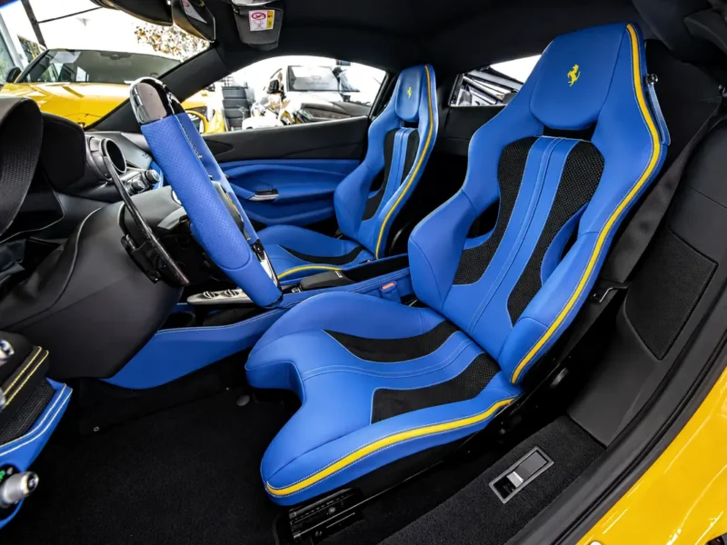 2021 Ferrari F8 Tributo 8 Cylinders Petrol Engine Yellow Blue Coupe FULL CARBON FIBER