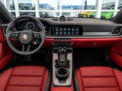 2025 Porsche 911 Carrera 3.0 Litres Twin-Turbo Flat-6 Petrol Engine Black Red Coupe Carbon Fiber