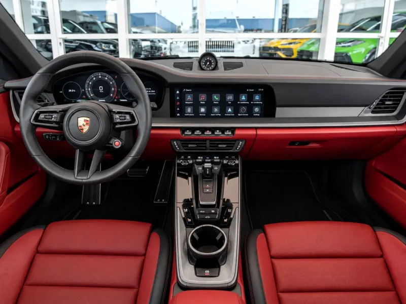 2025 Porsche 911 Carrera 3.0 Litres Twin-Turbo Flat-6 Petrol Engine Black Red Coupe Carbon Fiber