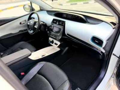 2017 Toyota Prius Eco 4 Cylinders Hybrid Engine White Black Hatchback Extremely Fuel Efficient