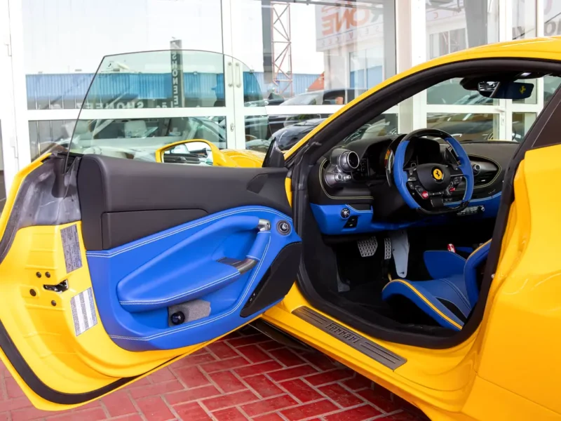 2021 Ferrari F8 Tributo 8 Cylinders Petrol Engine Yellow Blue Coupe FULL CARBON FIBER