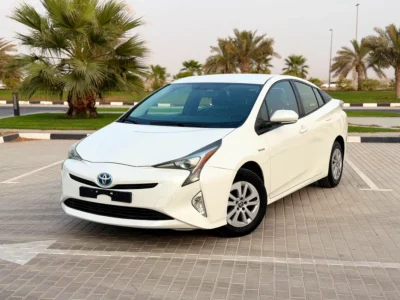 2017 Toyota Prius Eco 4 Cylinders Hybrid Engine White Black Hatchback Extremely Fuel Efficient