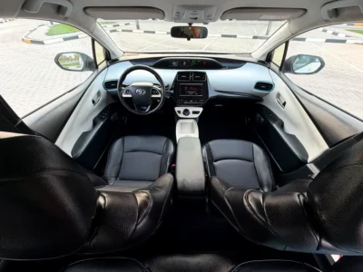 2017 Toyota Prius Eco 4 Cylinders Hybrid Engine White Black Hatchback Extremely Fuel Efficient