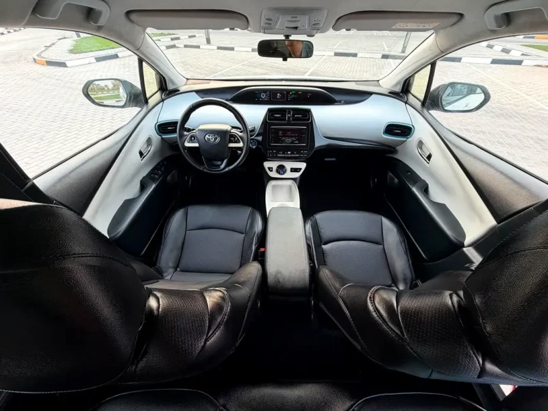 2017 Toyota Prius Eco 4 Cylinders Hybrid Engine White Black Hatchback Extremely Fuel Efficient