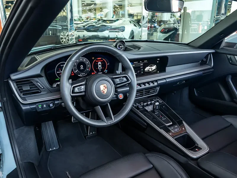2025 Porsche 911 Carrera 3.0l Twin Turbo 6 Cylinders Engine Green Black Soft Top Convertible