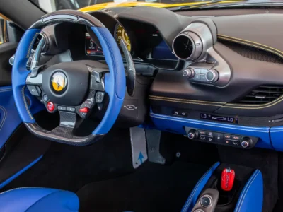 2021 Ferrari F8 Tributo 8 Cylinders Petrol Engine Yellow Blue Coupe FULL CARBON FIBER