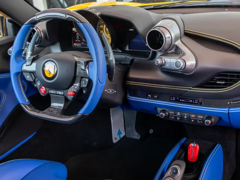 2021 Ferrari F8 Tributo 8 Cylinders Petrol Engine Yellow Blue Coupe FULL CARBON FIBER