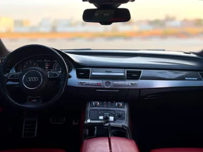 2014 Audi S8 5.2 FSI quattro Exclusive Line V10 Petrol Engine Black Red Sedan GCC Specs