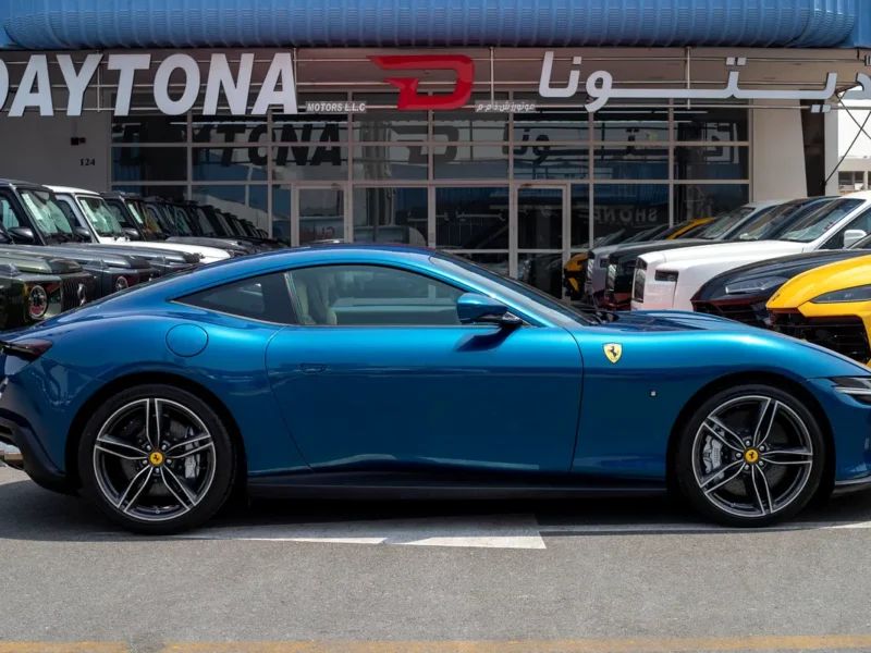 2023 Ferrari Roma Standard 3.9 Litres V8 Twin Turbo Petrol Engine Blue Beige Sports Car Automatic