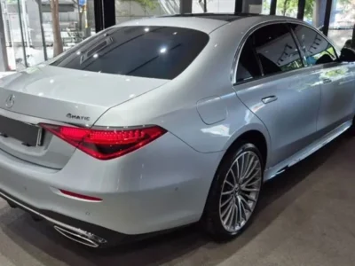 2025 Mercedes Benz S500 4MATIC L 3.0 Litre 6 Cylinders Hybrid Engine Silver Black Sedan
