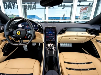 2023 Ferrari Roma Standard 3.9 Litres V8 Twin Turbo Petrol Engine Blue Beige Sports Car Automatic