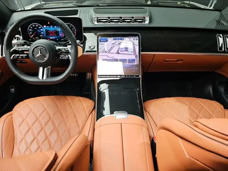 2024 Mercedes Benz S500 4MATIC L 3.0 Litre 6 Cylinders Hybrid Engine White Brown Sedan