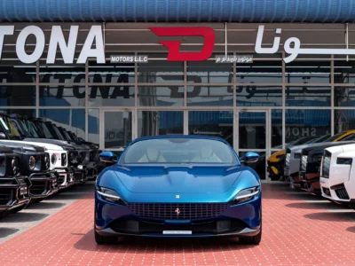 2023 Ferrari Roma Standard 3.9 Litres V8 Twin Turbo Petrol Engine Blue Beige Sports Car Automatic