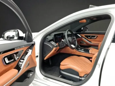 2024 Mercedes Benz S500 4MATIC L 3.0 Litre 6 Cylinders Hybrid Engine White Brown Sedan