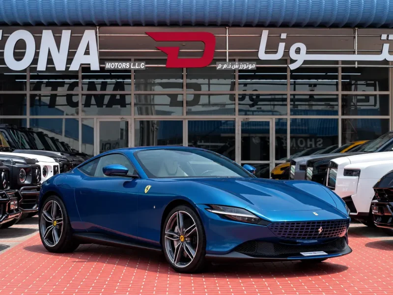 2023 Ferrari Roma Standard 3.9 Litres V8 Twin Turbo Petrol Engine Blue Beige Sports Car Automatic