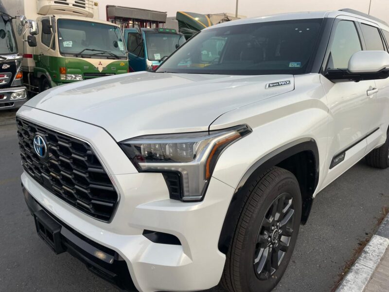 2026 Toyota Sequoia i-FORCE MAX 3.4-liter twin-turbo V6 Hybrid Engine White Black SUV