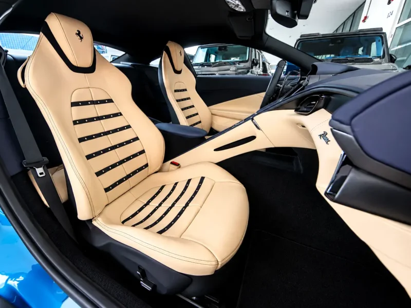 2023 Ferrari Roma Standard 3.9 Litres V8 Twin Turbo Petrol Engine Blue Beige Sports Car Automatic