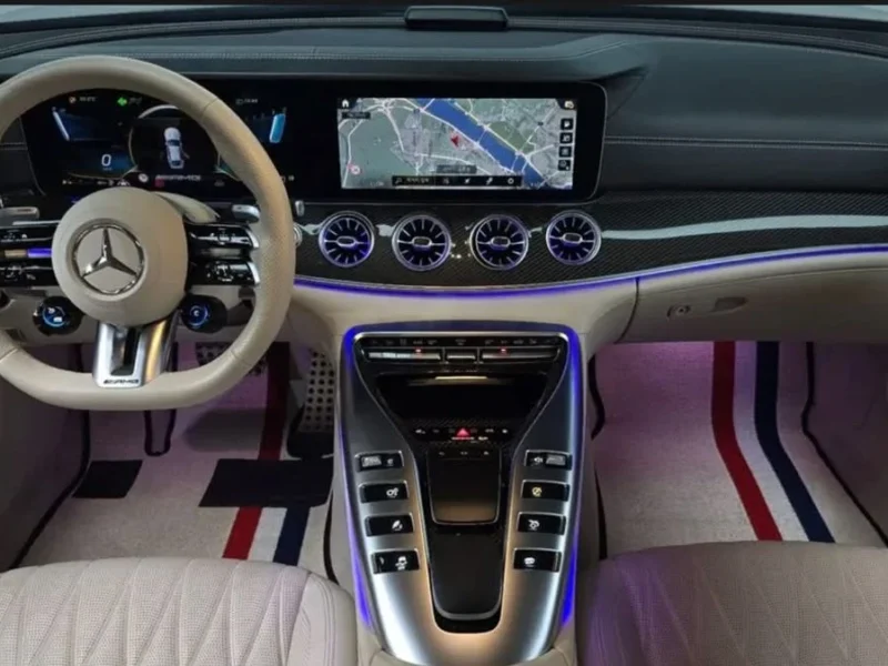 2023 Mercedes Benz AMG GT 63 S E PERFORMANCE 4.0L V8 Hybrid Engine Grey Beige Coupe