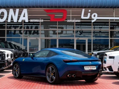 2023 Ferrari Roma Standard 3.9 Litres V8 Twin Turbo Petrol Engine Blue Beige Sports Car Automatic