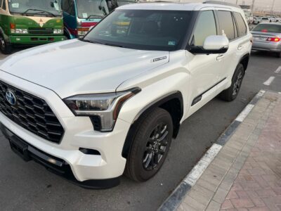 2026 Toyota Sequoia i-FORCE MAX 3.4-liter twin-turbo V6 Hybrid Engine White Black SUV