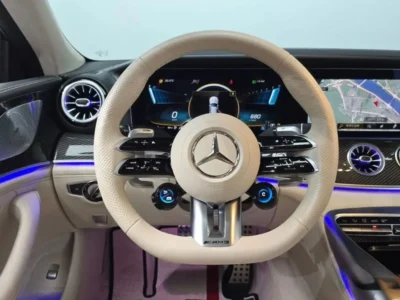 2023 Mercedes Benz AMG GT 63 S E PERFORMANCE 4.0L V8 Hybrid Engine Grey Beige Coupe