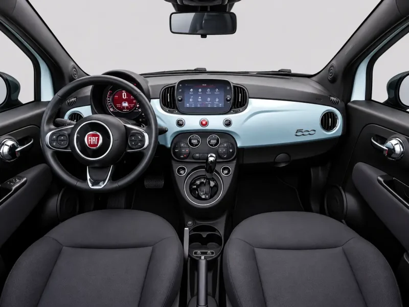 2023 Fiat 500 Lounge Convertible 4 Cylinders Petrol Engine Green Black Soft Top Convertible GCC