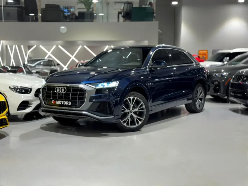 2023 Audi Q8 55 TFSI quattro S line 3.0L Turbocharged V6 Petrol Engine Blue Black SUV GCC Specs