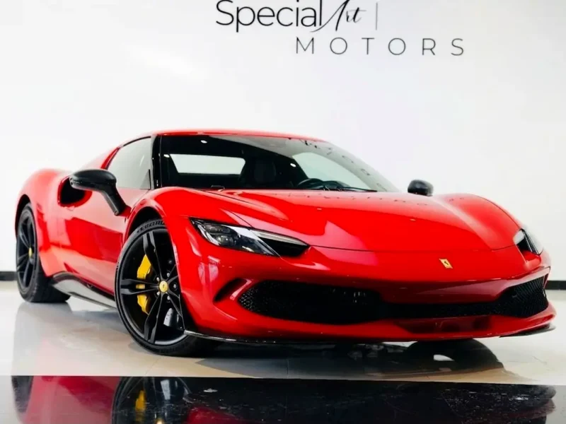 2023 Ferrari 296 GTB Standard 3.0-liter Twin-Turbocharged V6 Hybrid Engine Red Black Coupe