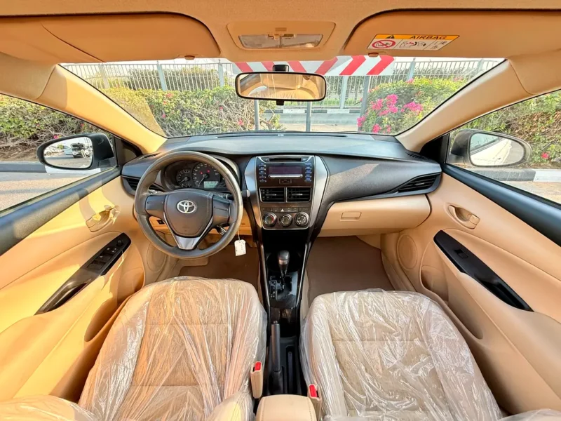 2022 Toyota Yaris 1.5L 4 Cylinders Petrol Engine White Beige Sedan GCC Specs Excellent Condition