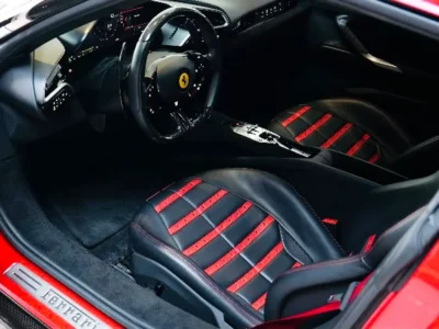 2023 Ferrari 296 GTB Standard 3.0-liter Twin-Turbocharged V6 Hybrid Engine Red Black Coupe