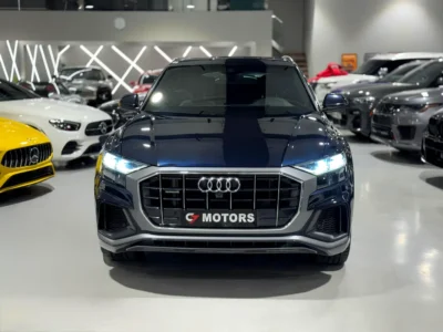 2023 Audi Q8 55 TFSI quattro S line 3.0L Turbocharged V6 Petrol Engine Blue Black SUV GCC Specs
