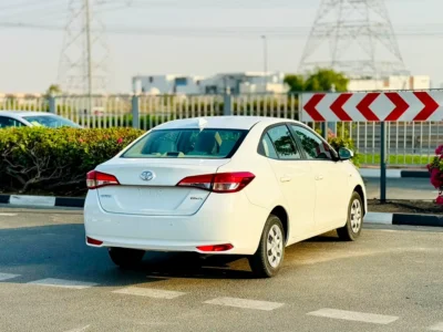 2022 Toyota Yaris 1.5L 4 Cylinders Petrol Engine White Beige Sedan GCC Specs Excellent Condition