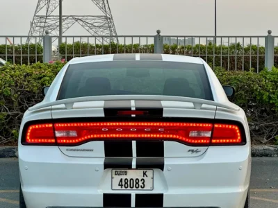 2013 Dodge Charger R/T 5.7 Litres HEMI V8 Petrol Engine White Black Sedan GCC Specs