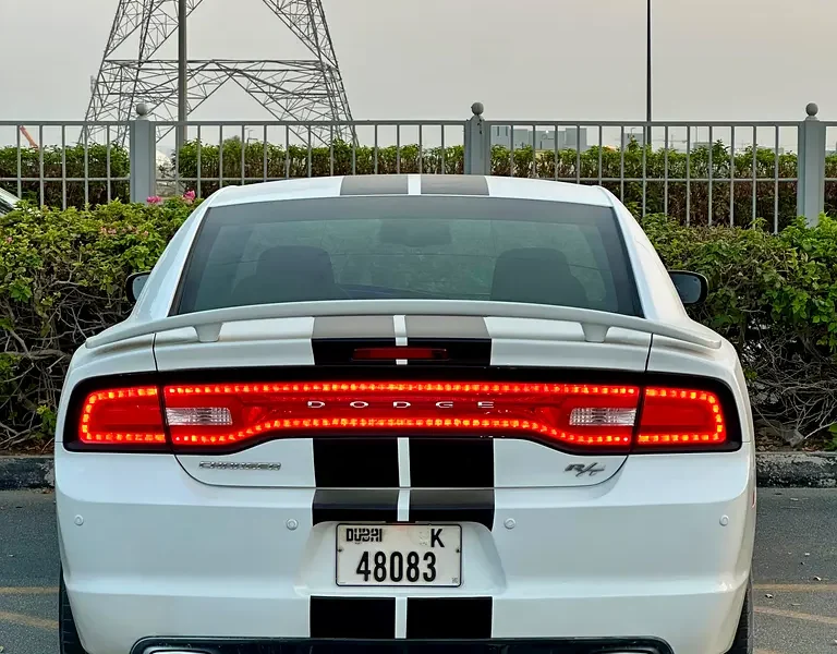 2013 Dodge Charger R/T 5.7 Litres HEMI V8 Petrol Engine White Black Sedan GCC Specs