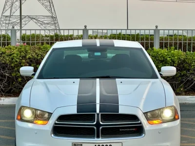 2013 Dodge Charger R/T 5.7 Litres HEMI V8 Petrol Engine White Black Sedan GCC Specs