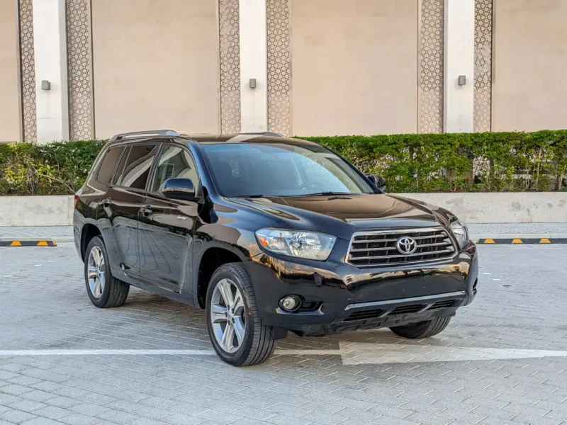 2009 Toyota Highlander 3.5 Litres V6 Petrol Engine Black Beige Reliable Family SUV GCC Specs