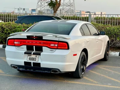 2013 Dodge Charger R/T 5.7 Litres HEMI V8 Petrol Engine White Black Sedan GCC Specs