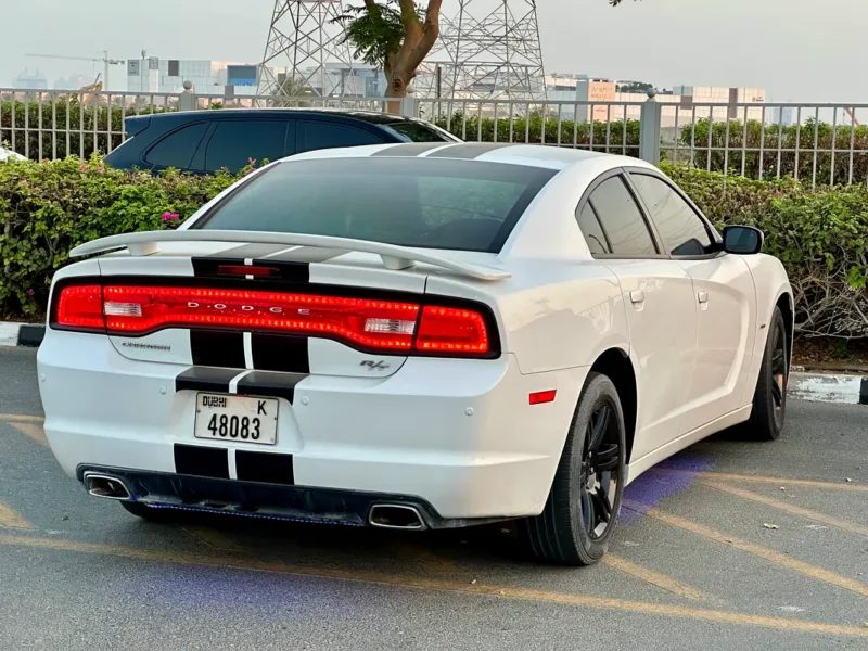 2013 Dodge Charger R/T 5.7 Litres HEMI V8 Petrol Engine White Black Sedan GCC Specs