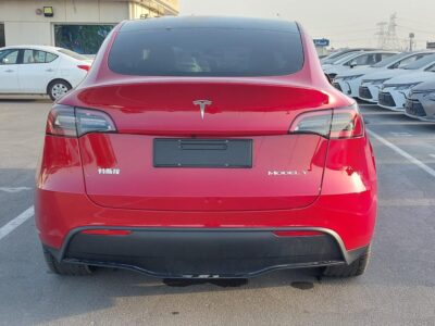2024 Tesla Model Y Electric Vehicle Red Beige SUV GCC Specs Automatic RWD