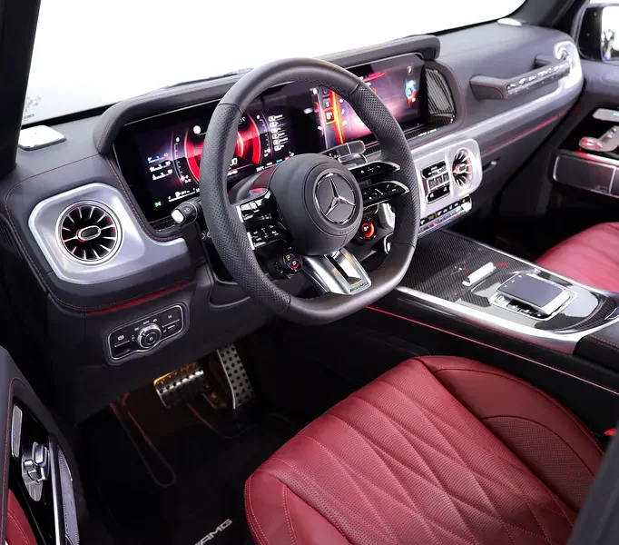 2026 Mercedes-Benz G-Class G 63 AMG 4.0L V8 Biturbo Engine Black Maroon SUV CARBON INTERIOR