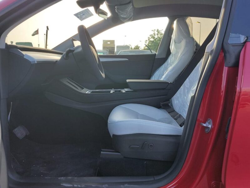 2024 Tesla Model Y Electric Vehicle Red Beige SUV GCC Specs Automatic RWD