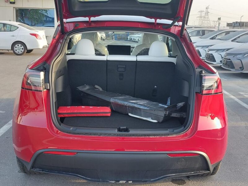2024 Tesla Model Y Electric Vehicle Red Beige SUV GCC Specs Automatic RWD