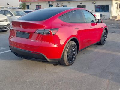 2024 Tesla Model Y Electric Vehicle Red Beige SUV GCC Specs Automatic RWD