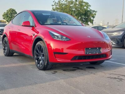 2024 Tesla Model Y Electric Vehicle Red Beige SUV GCC Specs Automatic RWD