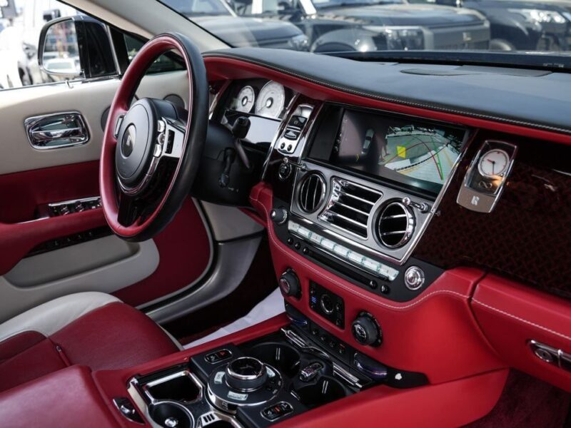 2018 Rolls-Royce Wraith Black Badge 6.6-liter twin-turbocharged V12 Engine Black Red Coupe