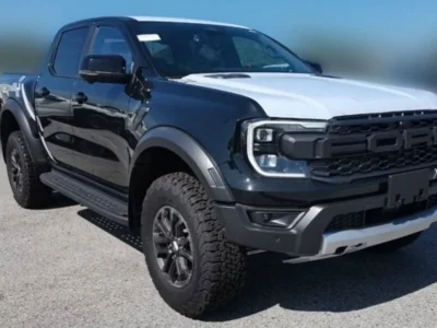 2026 Ford Ranger Raptor 3.0-liter twin-turbocharged EcoBoost V6 Engine Black Pickup Truck