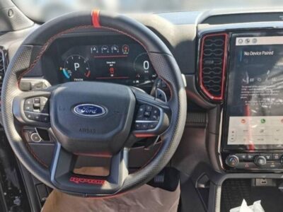2026 Ford Ranger Raptor 3.0-liter twin-turbocharged EcoBoost V6 Engine Black Pickup Truck